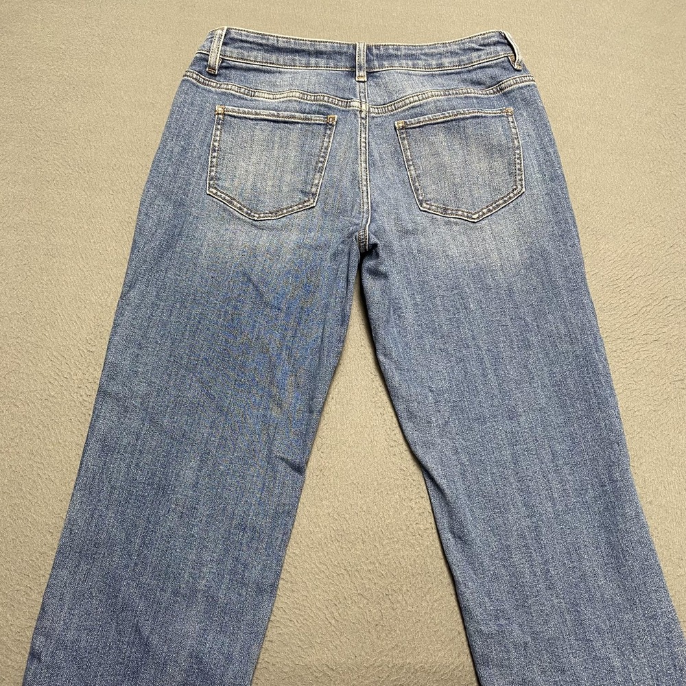 J. Jill Jeans Womens 6 Petite Blue Relaxed Boyfriend Denim Stretch Medium Wash - Picture 9 of 15